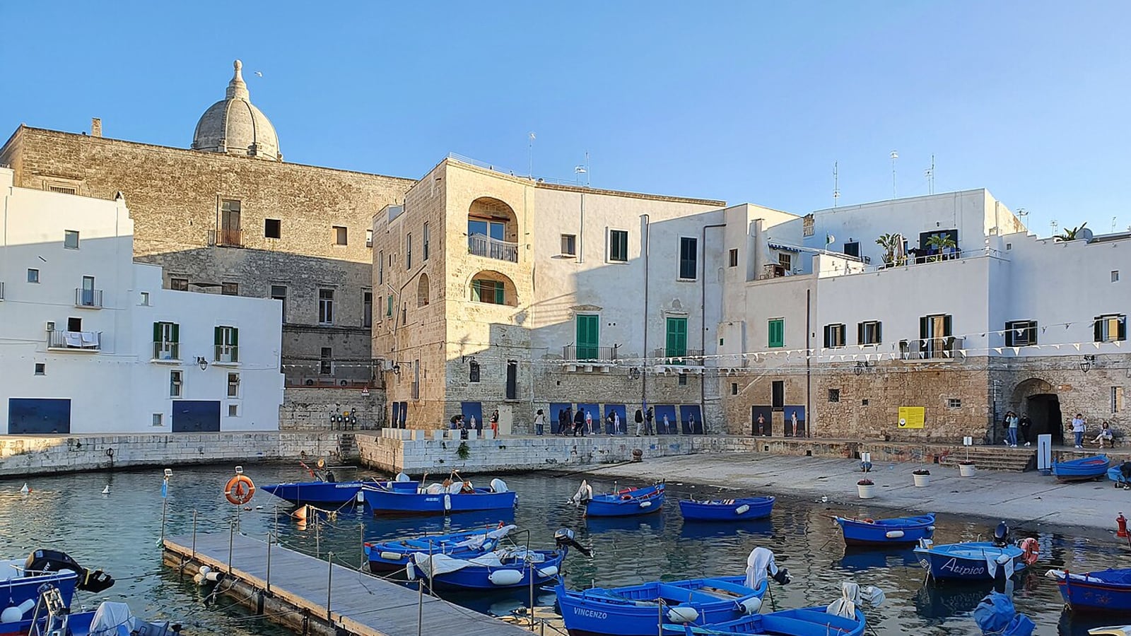 Monopoli old harbor and whitewashed waterfront in Puglia